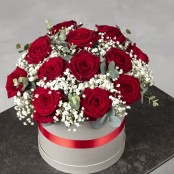 Luxury Red Rose Hatbox